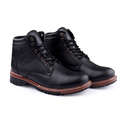 WUGATTI  Brogue Style Round Toe High Ankle Boot (Men)