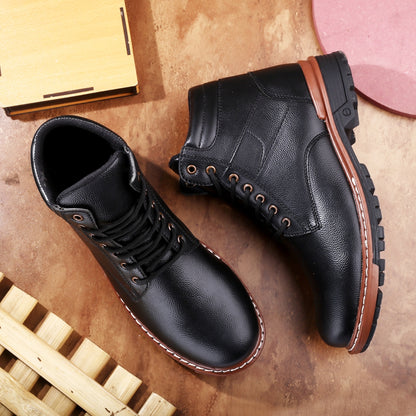 WUGATTI  Brogue Style Round Toe High Ankle Boot (Men)